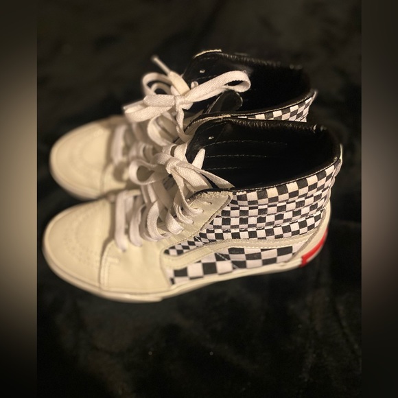 Vans Sk8-Hi Off the Blank Leather Checkerboard Giant Heel Tab size 6 - Picture 3 of 7